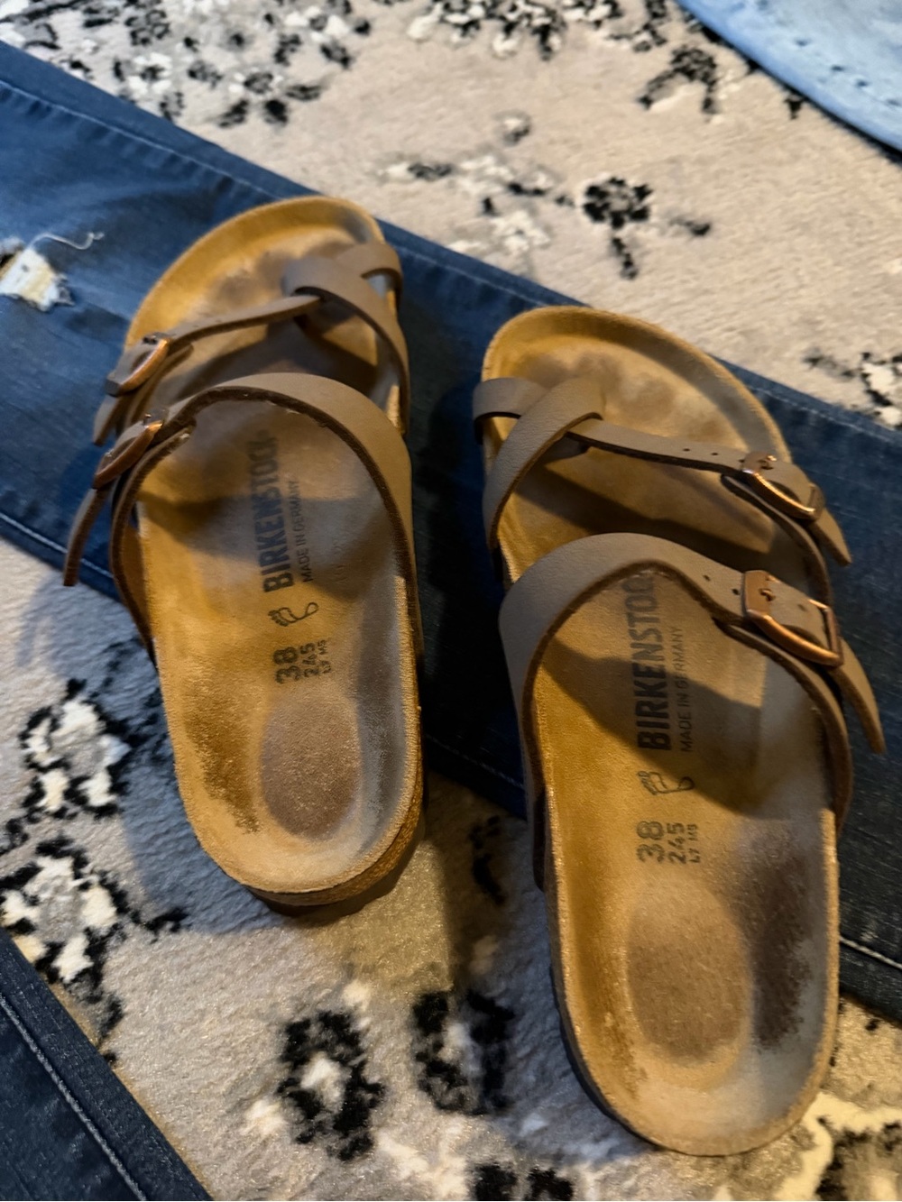 Birkenstock Brown Leather Mayari Double Strap Sandals